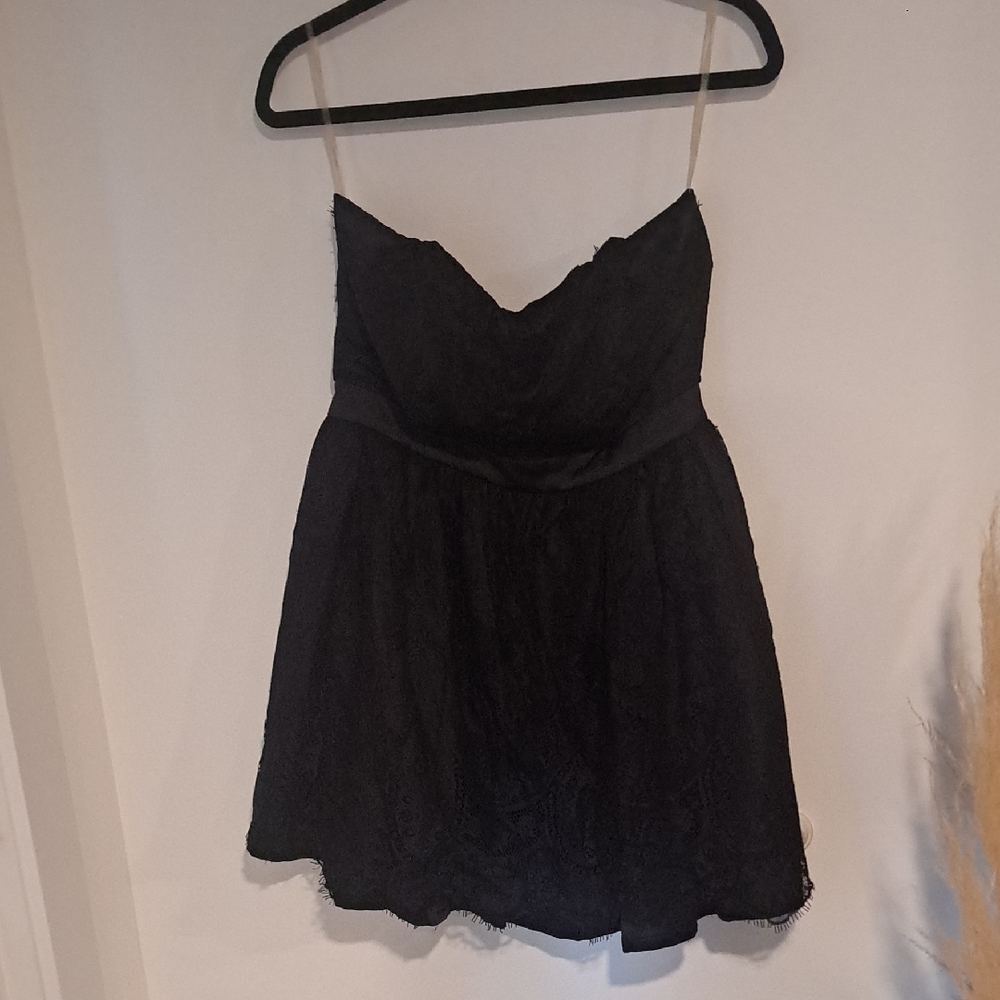 Minuet Petite Black Lace Mini Dress Size L B109